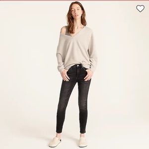 J Crew 9" High-Rise Toothpick Jean in Charcoal Wash